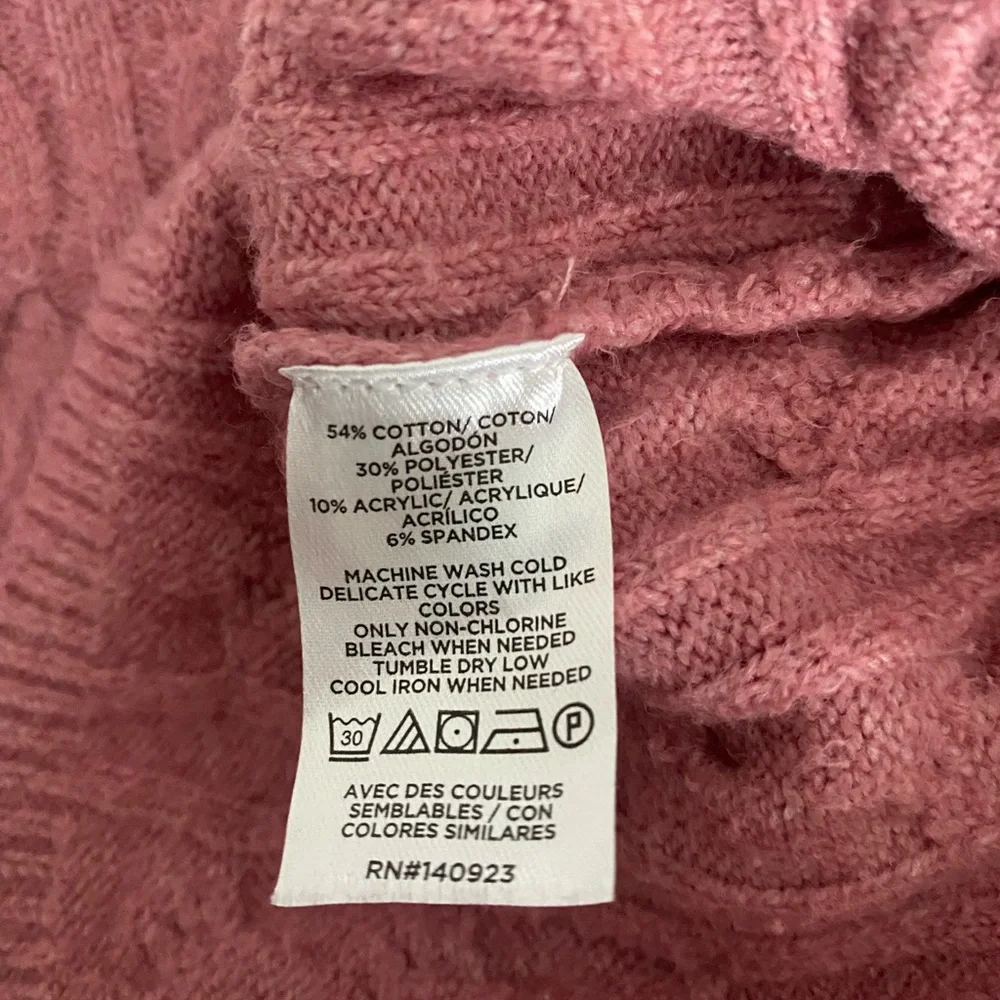 LOFT Petite Pink Cable Knit Sweater - Picture 7 of 7